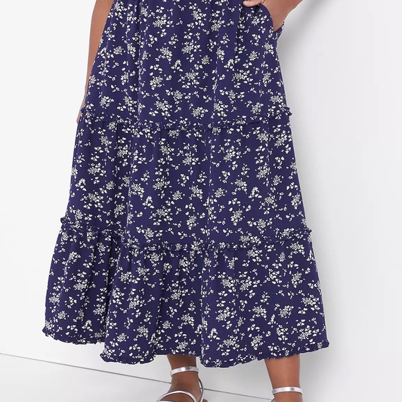 Lane Bryant Tiered Blue Floral Maxi Skirt 18/20 New with Tags - Picture 1 of 9